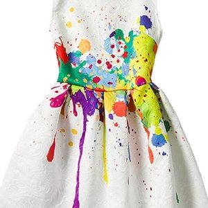 TWO SIZES AVAILABLE girls paint splatter dress